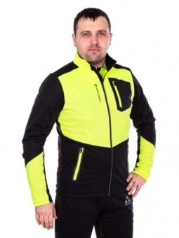 Куртка FISCHER 22 Softshell Warm мужская, черный/лимон