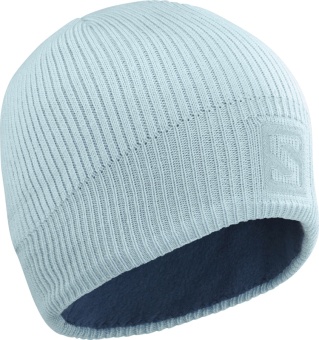 Шапка SALOMON LOGO BEANIE Crystal Blue/DELPHINIU