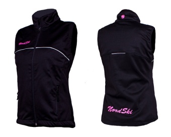 Жилет NORDSKI JR (soft-shell), черный/розовый
