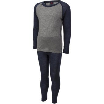 Белье ULVANG Gausdal Jr (футболка/кальсоны) детское, синий/серый