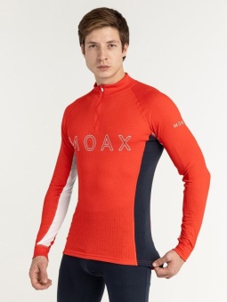 Футболка MOAX RACE LS с воротом мужская, красный