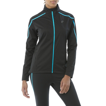Куртка ASICS SOFTSHELL JACKET, женская, черный/голубой